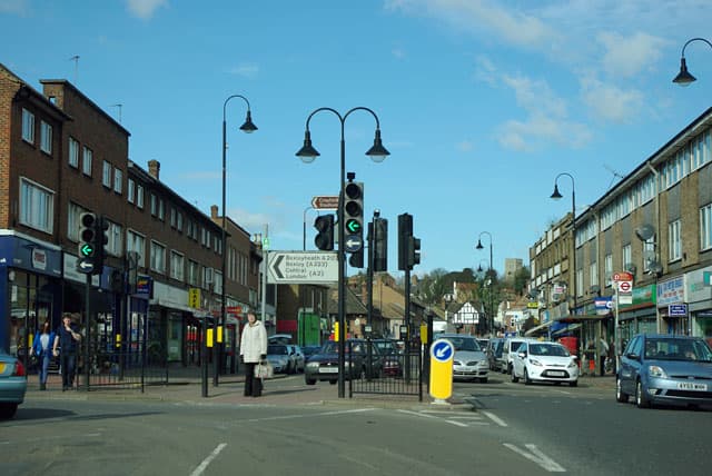 Shops along Crayford High Street